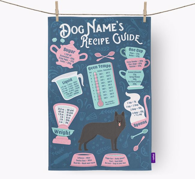 'Recipe Measurements Guide' - Personalized {breedFullName} Tea Towel